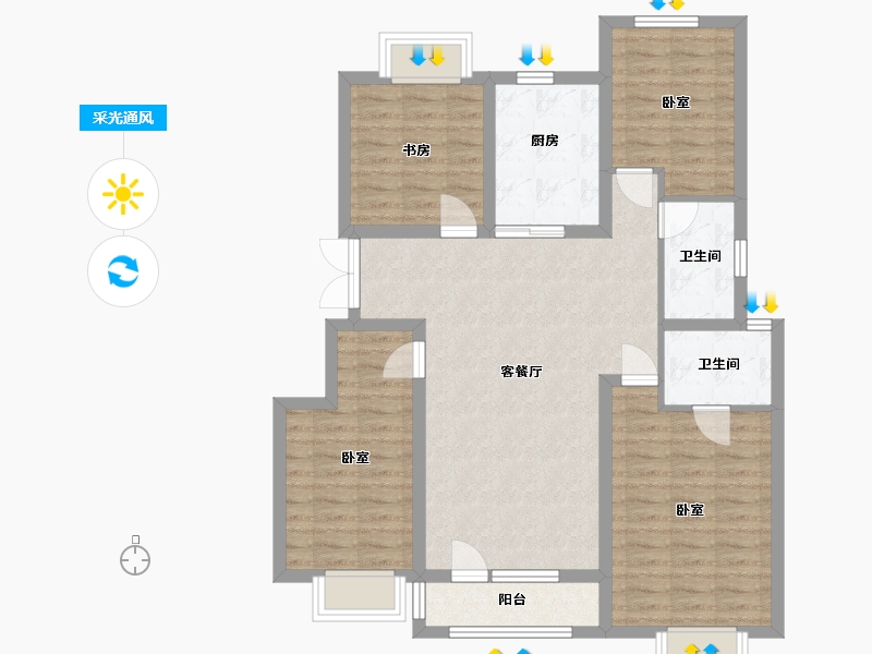 辽宁省-沈阳市-金科集美天城-100.97-户型库-采光通风