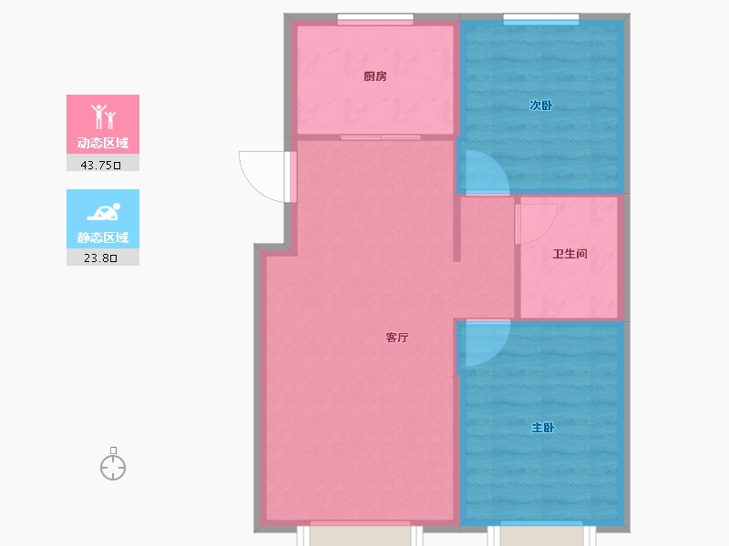 辽宁省-大连市-恒大雅苑-61.27-户型库-动静分区