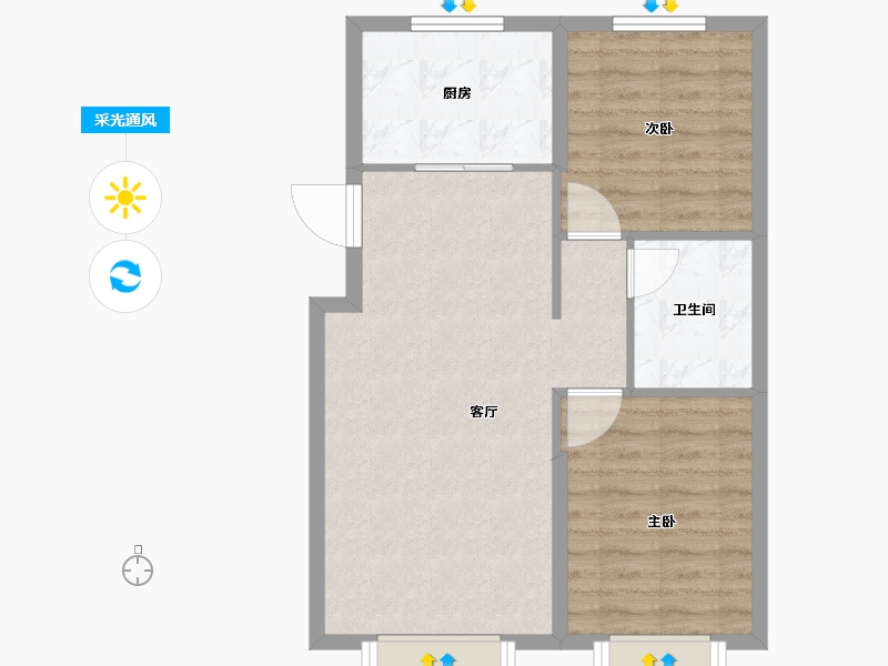 辽宁省-大连市-恒大雅苑-61.27-户型库-采光通风