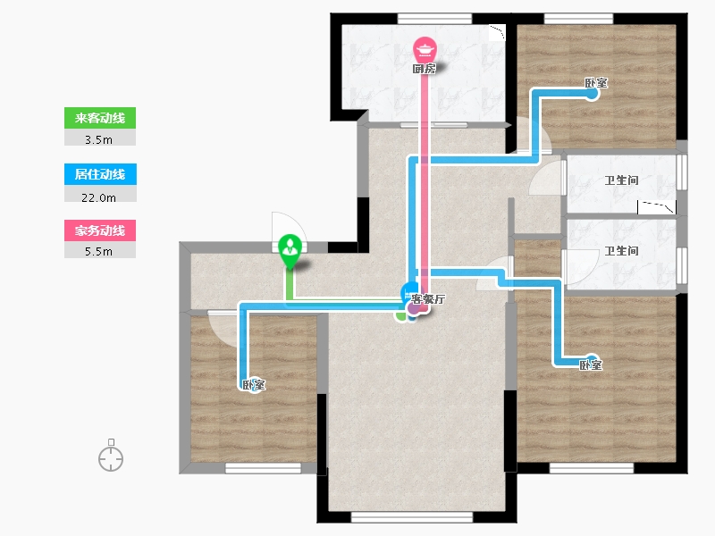 内蒙古自治区-通辽市-通辽碧桂园-86.36-户型库-动静线