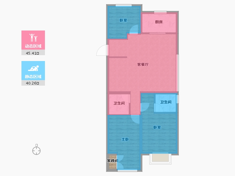 山西省-太原市-保利·悦公馆-77.92-户型库-动静分区