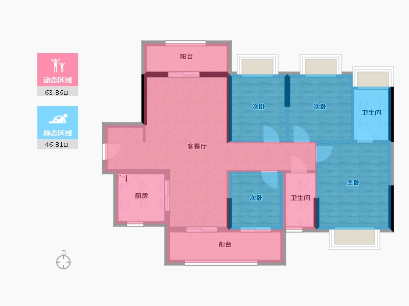 广东省-惠州市-世茂望锦-98.54-户型库-动静分区