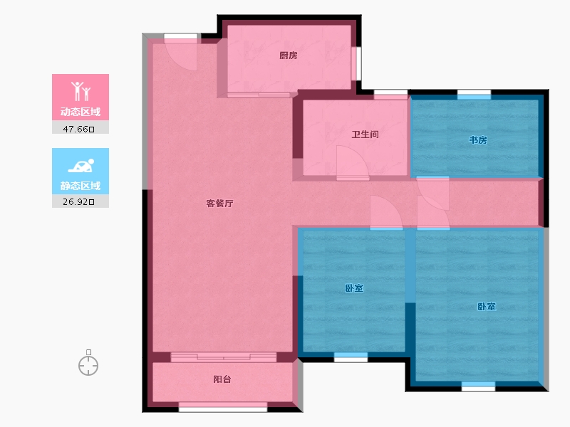 辽宁省-沈阳市-金科集美天城-66.33-户型库-动静分区