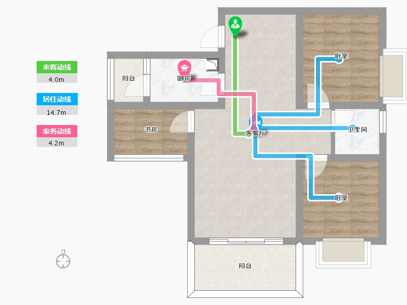 四川省-成都市-吾家花苑-64.55-户型库-动静线