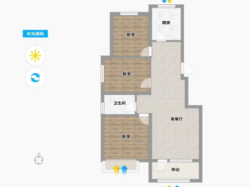 辽宁省-大连市-中海牧雲山-78.60-户型库-采光通风