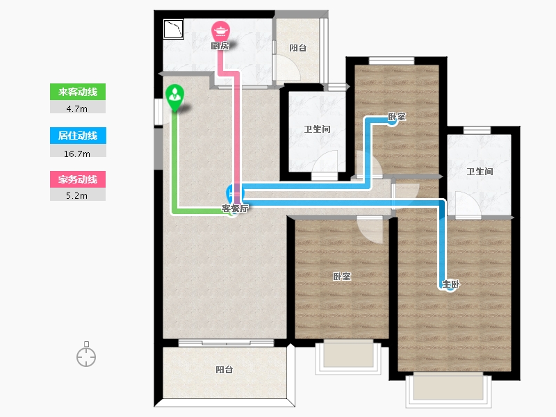 四川省-成都市-大理雅美湾-93.29-户型库-动静线