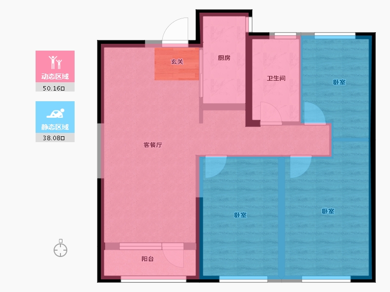 辽宁省-大连市-亿达·云山府-78.91-户型库-动静分区