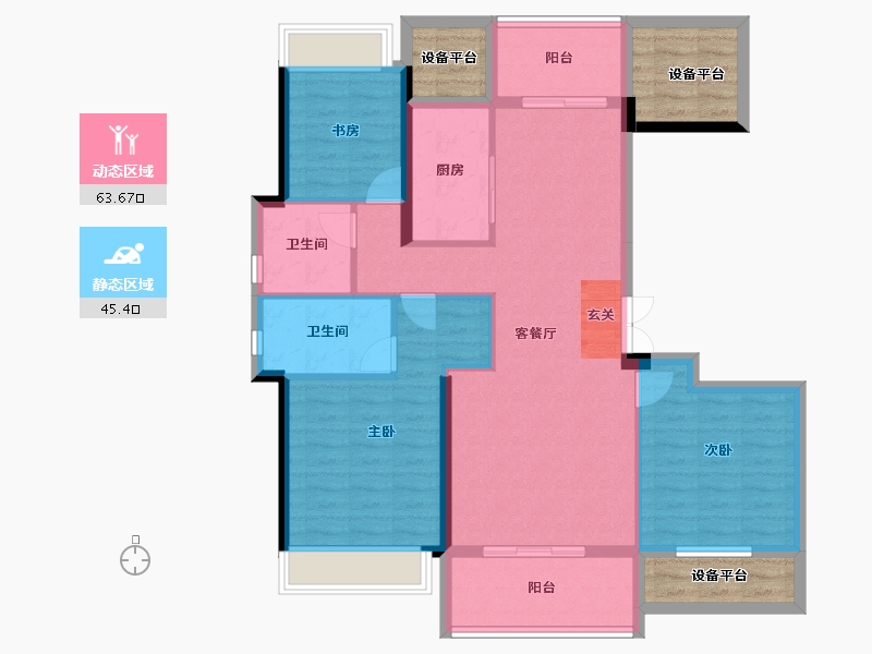 云南省-曲靖市-金博玫瑰园-109.28-户型库-动静分区