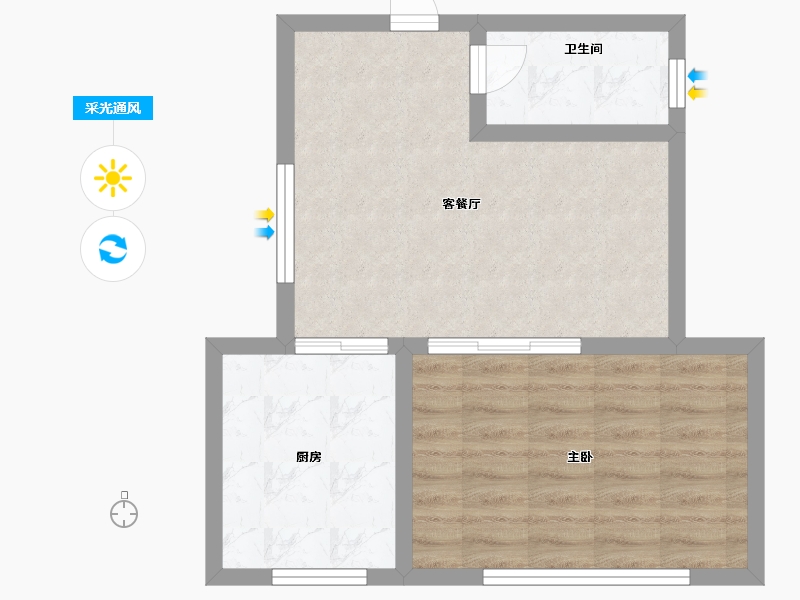 内蒙古自治区-呼和浩特市-盛世名筑二期-49.00-户型库-采光通风