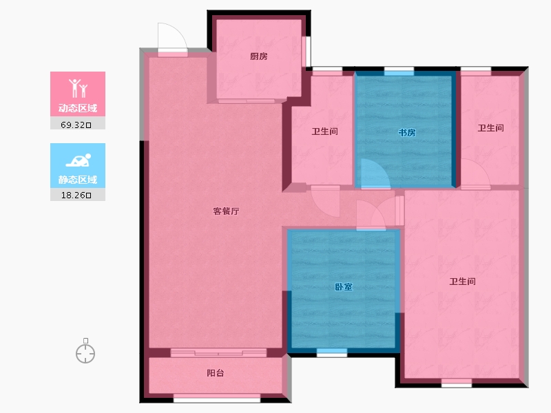 辽宁省-沈阳市-金科集美天城-77.99-户型库-动静分区