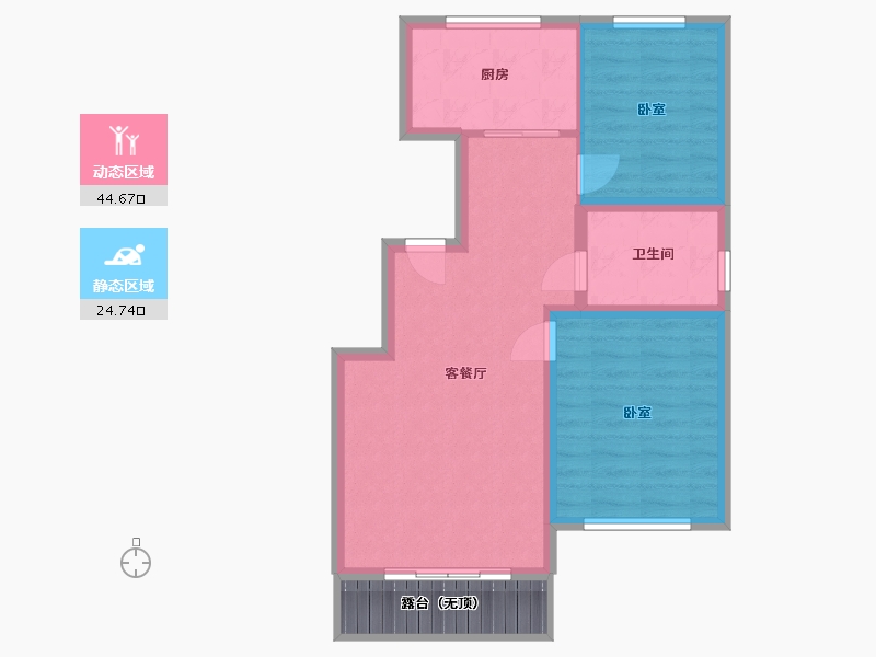 辽宁省-丹东市-世景芳华-67.03-户型库-动静分区