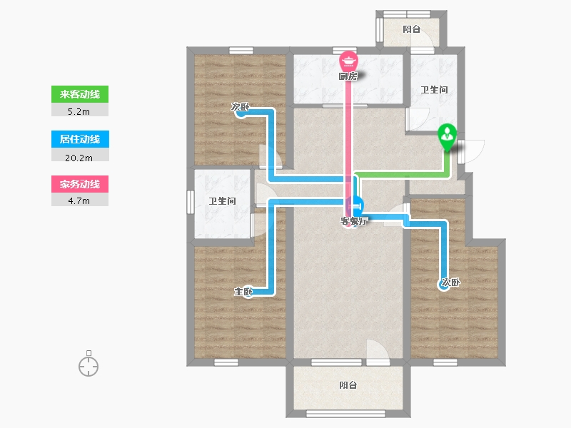 辽宁省-沈阳市-富禹依云蓝湾-96.94-户型库-动静线