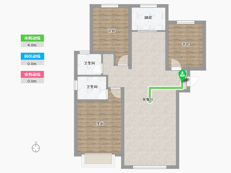 内蒙古自治区-呼和浩特市-盛世名筑二期-88.06-户型库-动静线