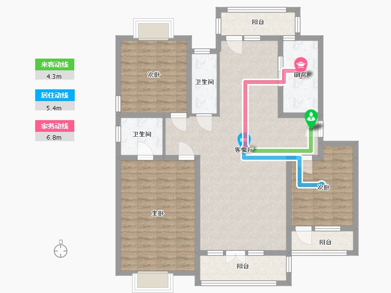 辽宁省-沈阳市-保利达翠堤湾-115.98-户型库-动静线