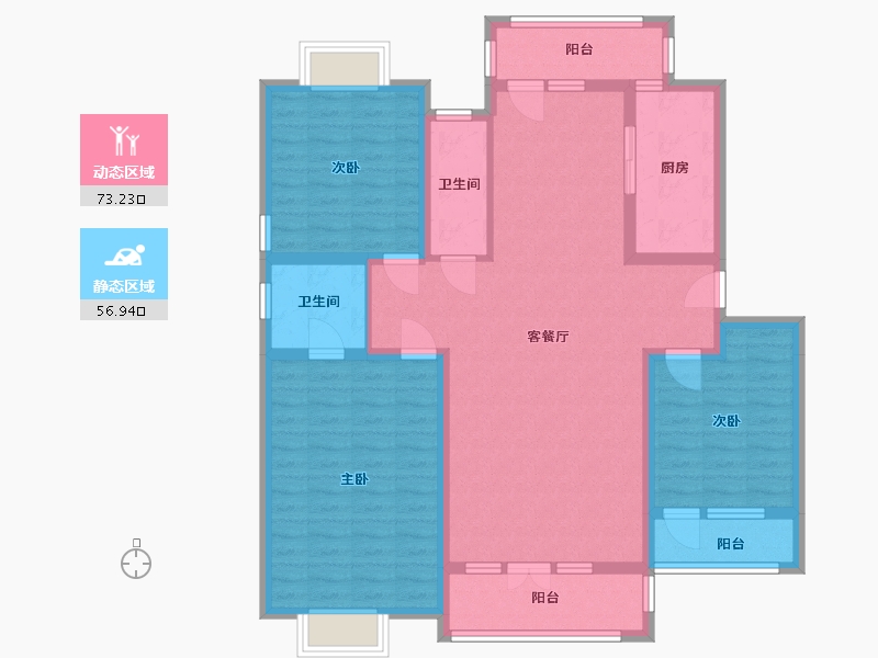 辽宁省-沈阳市-保利达翠堤湾-115.98-户型库-动静分区