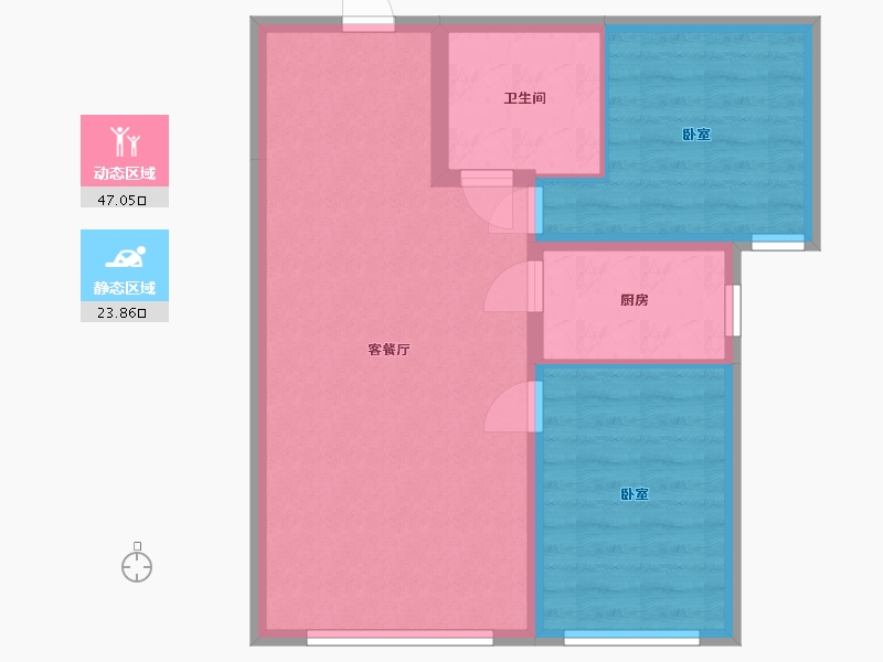 内蒙古自治区-通辽市-逸美华庭·岚郡-63.79-户型库-动静分区