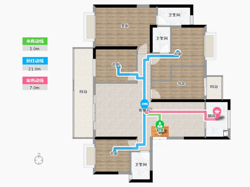 云南省-曲靖市-蓝光雅苑-146.00-户型库-动静线