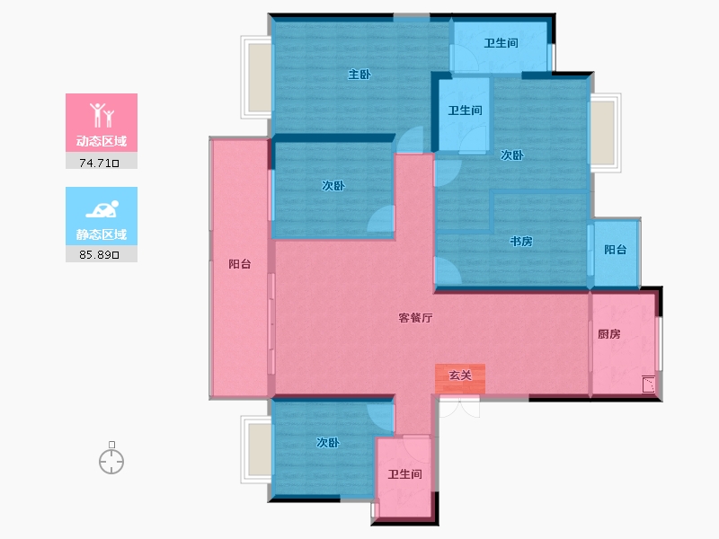 云南省-曲靖市-蓝光雅苑-146.00-户型库-动静分区