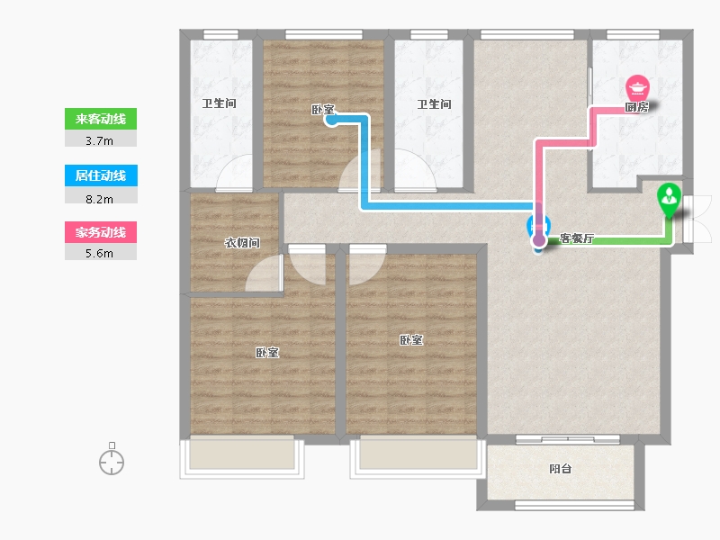 内蒙古自治区-包头市-澜湖·璞园-115.10-户型库-动静线