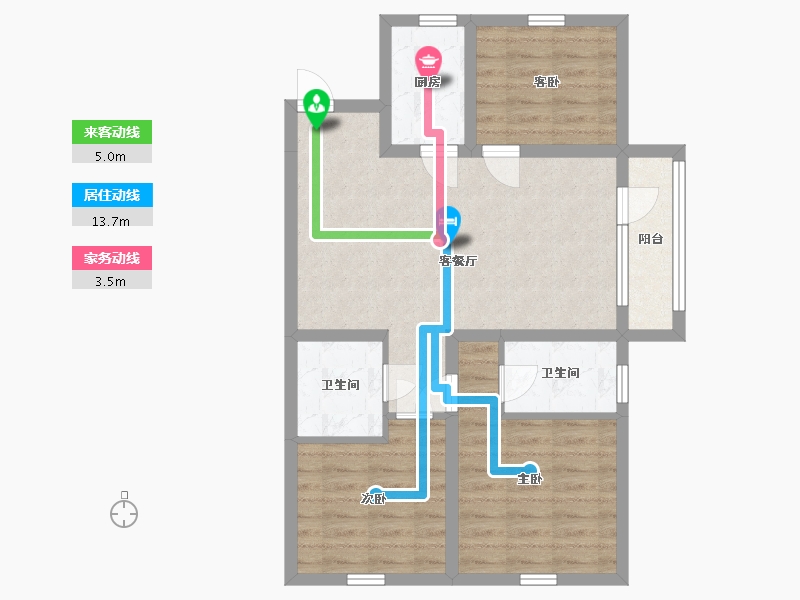 辽宁省-沈阳市-富禹依云蓝湾-73.72-户型库-动静线