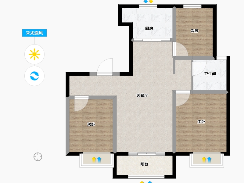 河北省-承德市-碧桂园·江山赋-90.00-户型库-采光通风