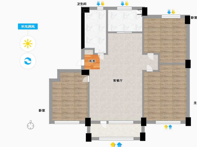 辽宁省-大连市-保利罗兰-78.99-户型库-采光通风