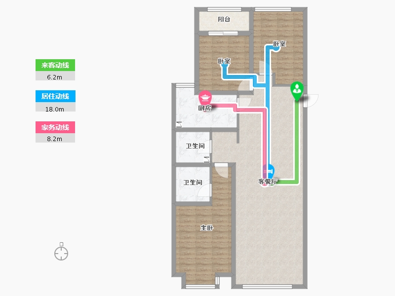 内蒙古自治区-呼和浩特市-陶然巷-105.67-户型库-动静线