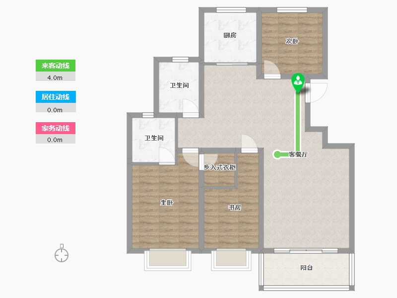 内蒙古自治区-呼和浩特市-魏都新墅-100.05-户型库-动静线