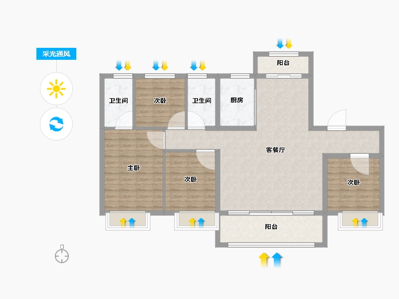 河北省-承德市-碧桂园·江山赋-112.01-户型库-采光通风