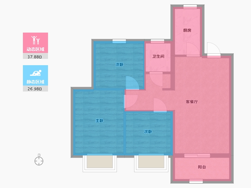 河北省-石家庄市-金辉优步星辰-57.49-户型库-动静分区