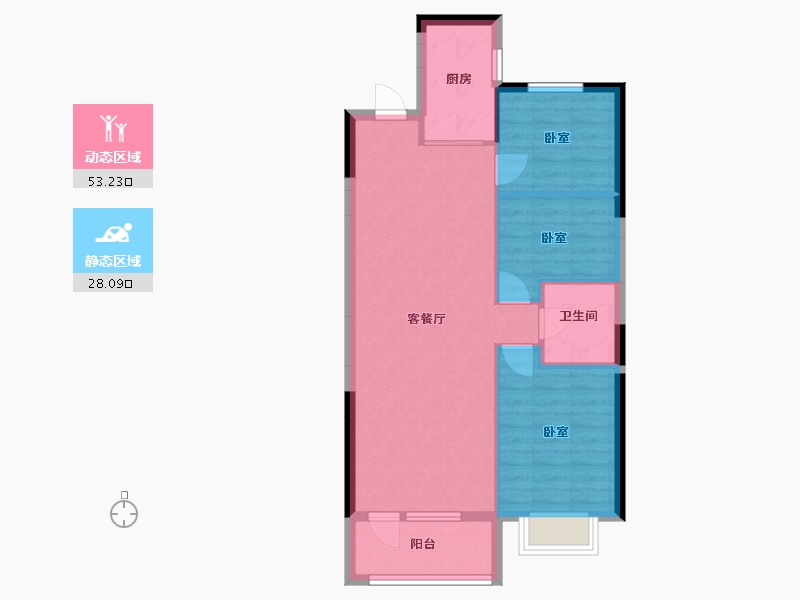 辽宁省-沈阳市-碧桂园御品-73.78-户型库-动静分区