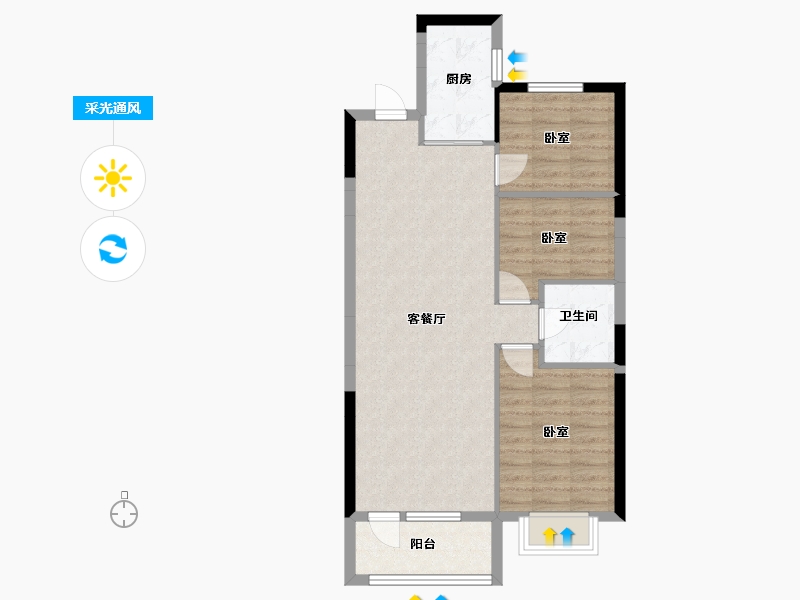 辽宁省-沈阳市-碧桂园御品-73.78-户型库-采光通风