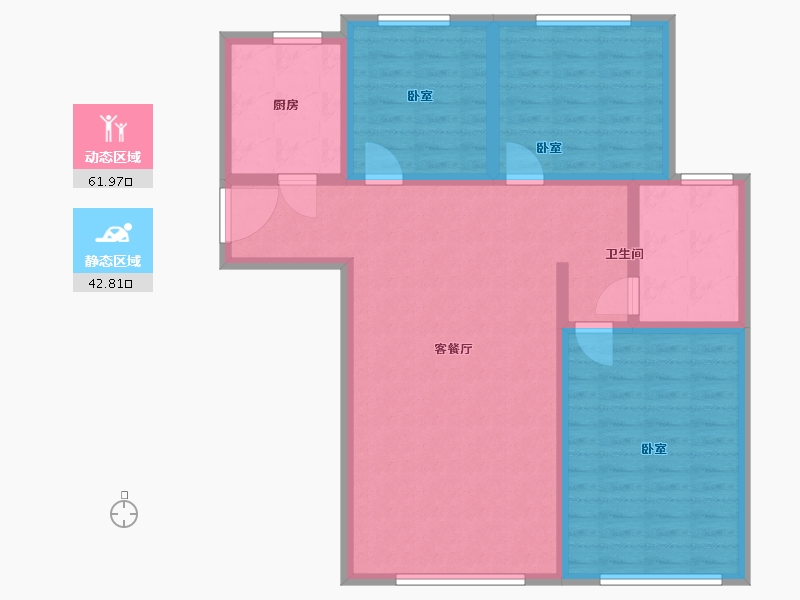 辽宁省-大连市-万科誉澜道-93.96-户型库-动静分区