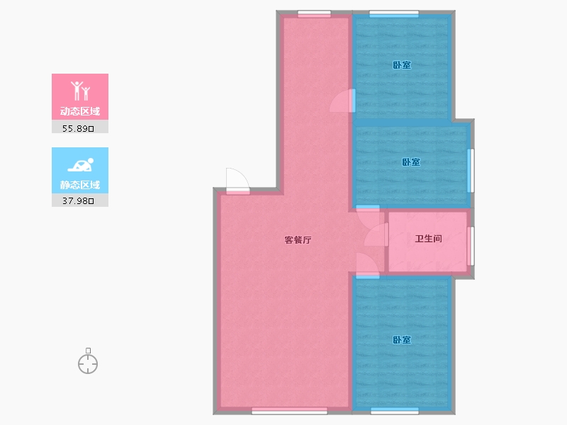 内蒙古自治区-通辽市-逸美华庭·岚郡-84.38-户型库-动静分区