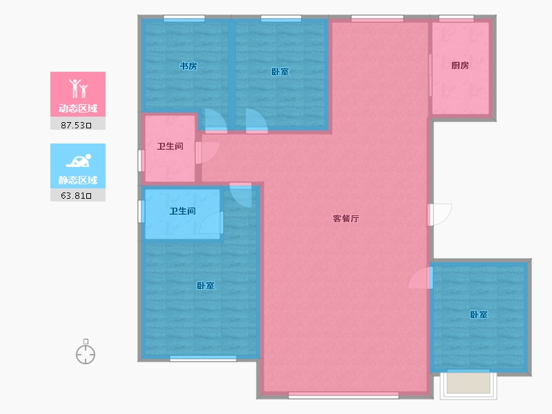 内蒙古自治区-通辽市-叫来河悦府-137.69-户型库-动静分区