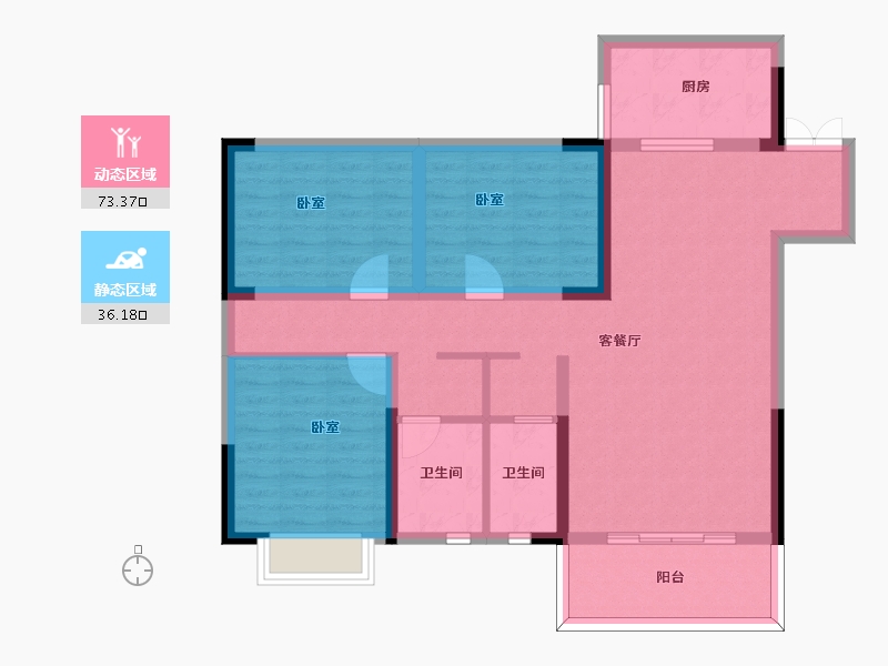 贵州省-安顺市-银城双城-97.49-户型库-动静分区