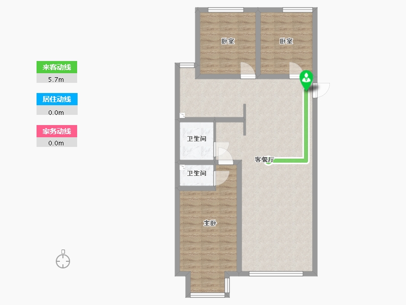 内蒙古自治区-呼和浩特市-陶然巷-91.47-户型库-动静线