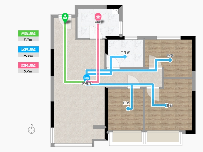 辽宁省-沈阳市-沈抚恒大养生谷-73.81-户型库-动静线