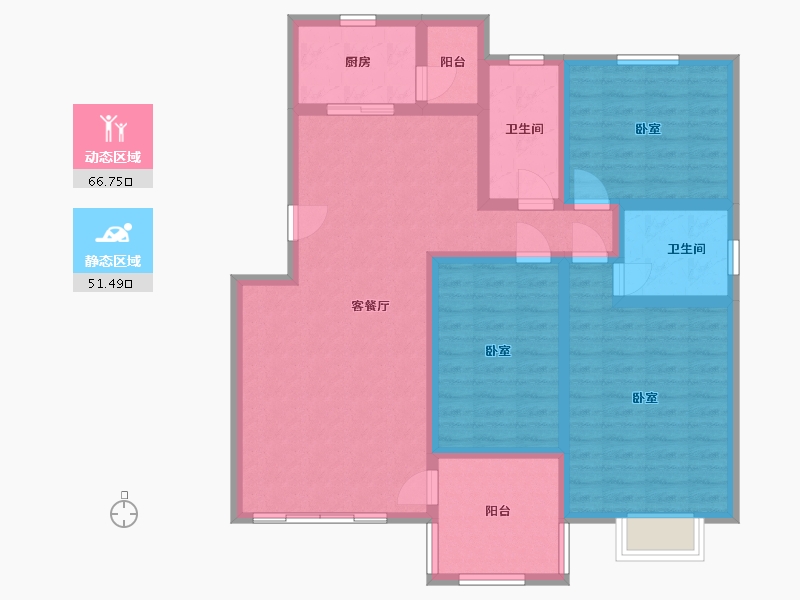 河北省-邯郸市-京地莱茵堡-105.50-户型库-动静分区