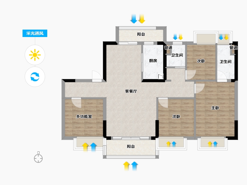 广西壮族自治区-梧州市-梧州碧桂园西江府-94.42-户型库-采光通风