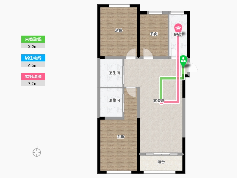 内蒙古自治区-呼和浩特市-富贵国际-103.00-户型库-动静线