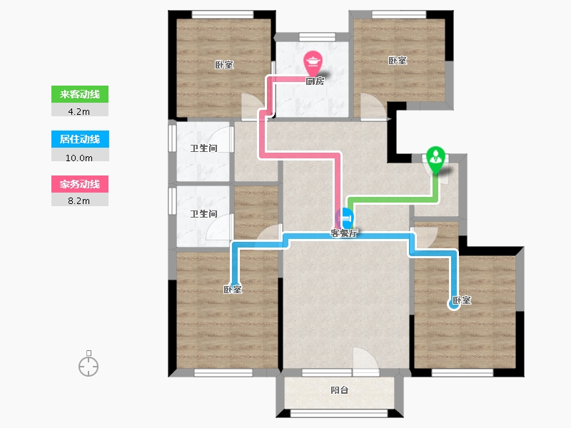 辽宁省-沈阳市-孔雀城新京学府-86.48-户型库-动静线