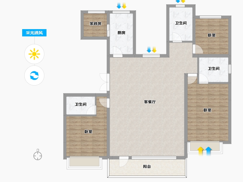 河北省-邢台市-皓顺尊-131.43-户型库-采光通风