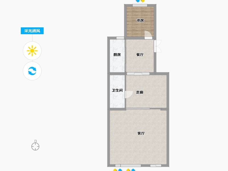 内蒙古自治区-呼和浩特市-魏都新墅-75.95-户型库-采光通风