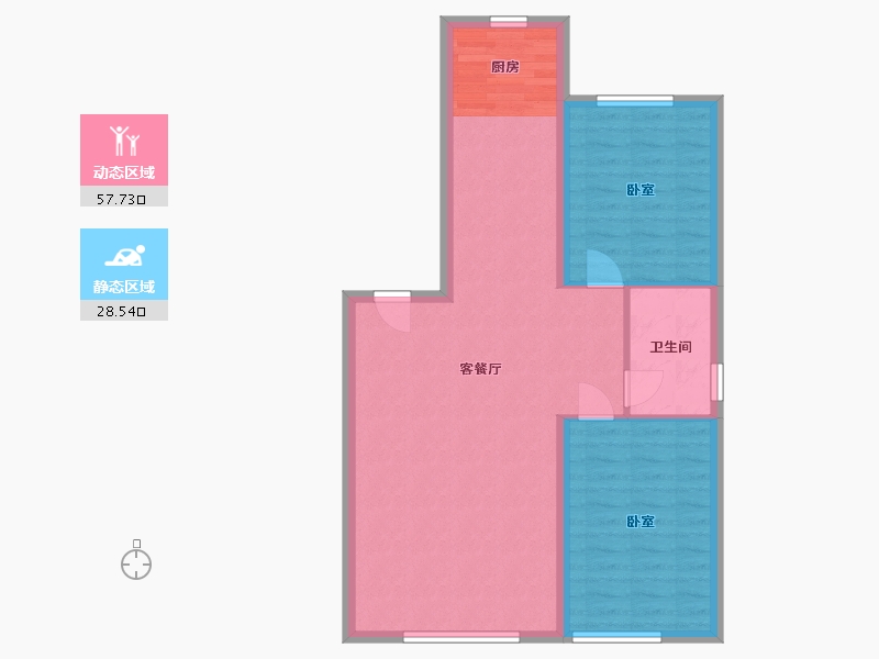 内蒙古自治区-通辽市-逸美华庭·岚郡-78.64-户型库-动静分区