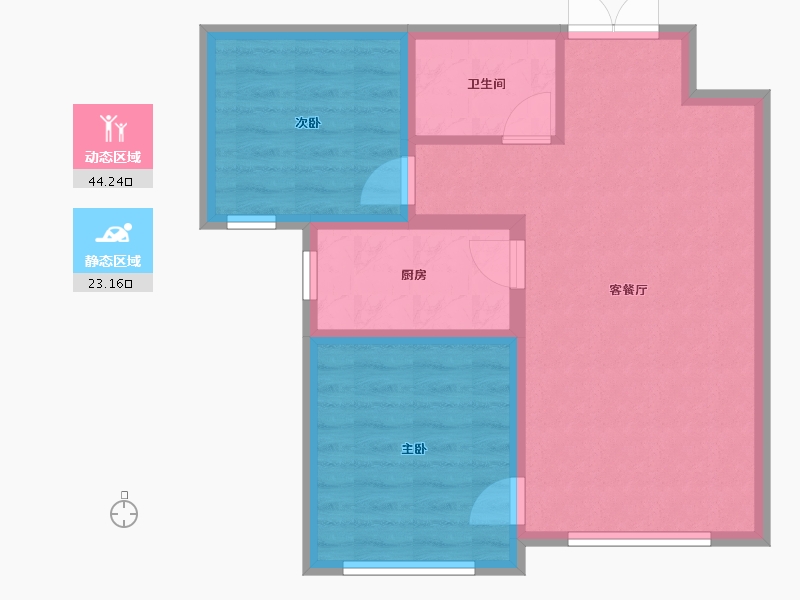 内蒙古自治区-呼和浩特市-盛世名筑二期-60.26-户型库-动静分区