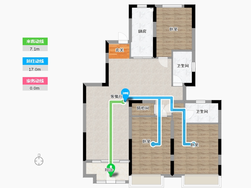 辽宁省-沈阳市-沈抚恒大养生谷-108.92-户型库-动静线