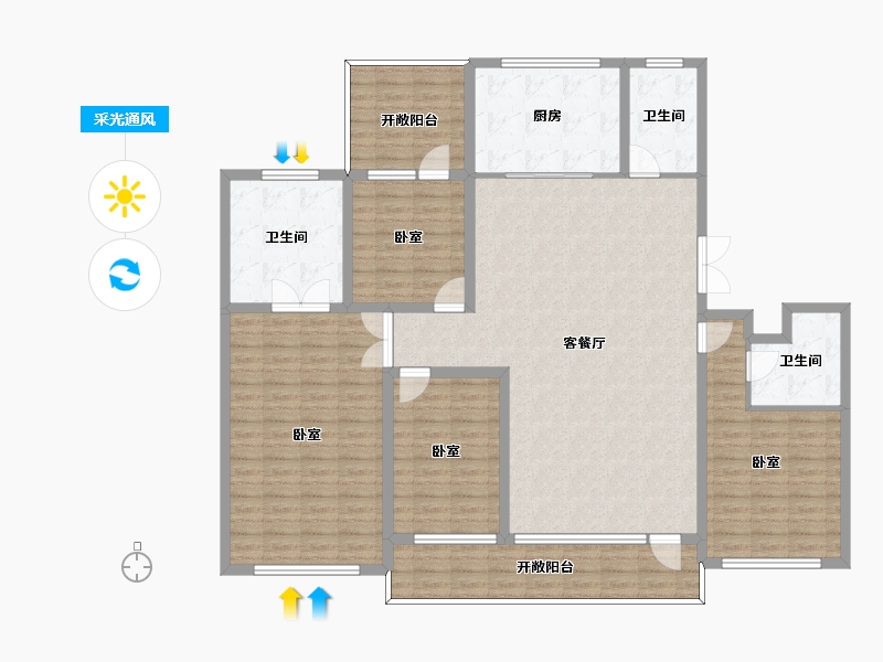 河北省-邢台市-皓顺和-165.17-户型库-采光通风