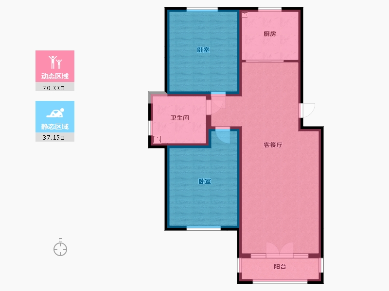 辽宁省-大连市-俄罗斯小镇-96.66-户型库-动静分区