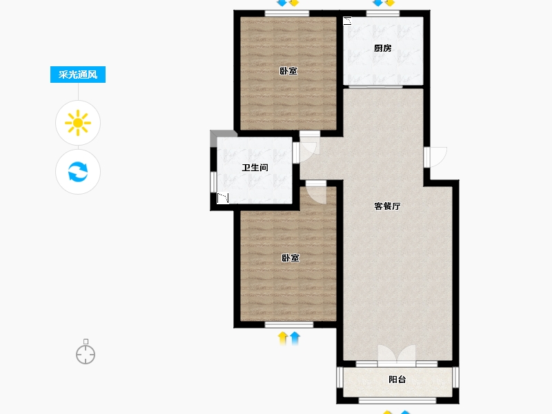 辽宁省-大连市-俄罗斯小镇-96.66-户型库-采光通风